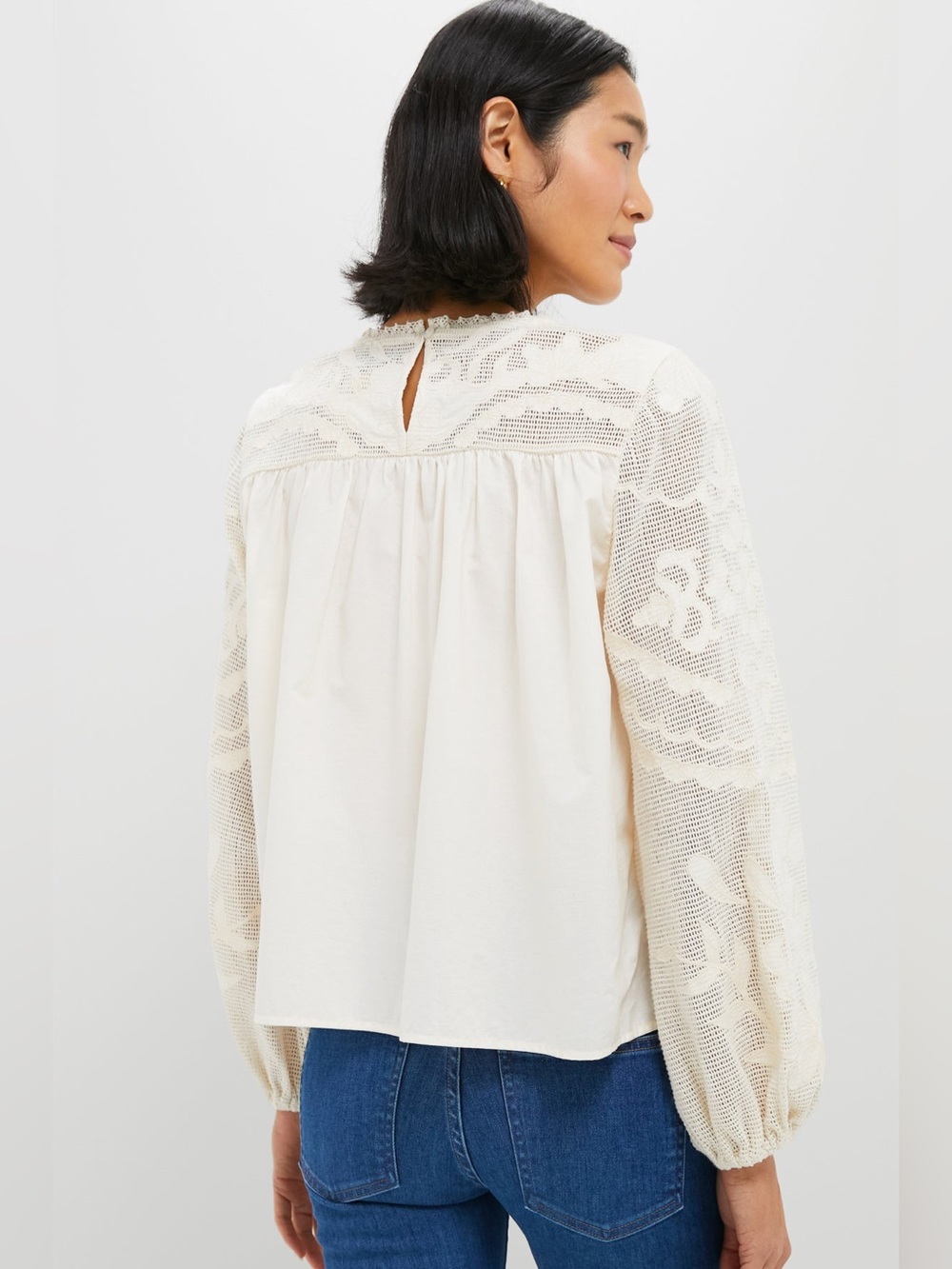 TUCKERNUCK Ivory Patchwork Embroidered Cressida Blouse - size small - Picture 3 of 12